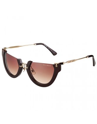 Miu Miu Rounded Cut Off Cat-Eye Brown Sunglasses 308041
