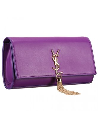 Saint Laurent Cassandre Tassel Purple Clutch 608320