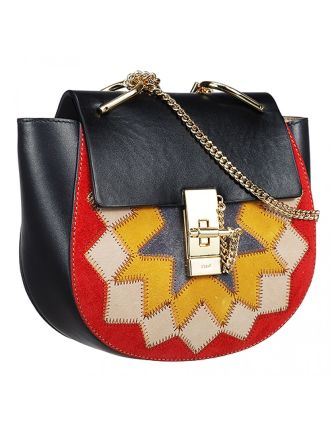 Chloe Drew Patchwork Suede Black Bag 18927052