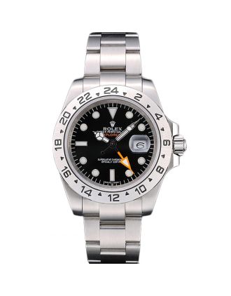 Rolex Swiss Explorer Stainless Steel Bezel Black Dial Watch