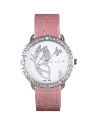 Bvlgari ZERO1 Butterfly Motif Light Pink Leather Band 621584