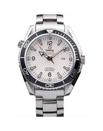 Omega Seamaster Planet Ocean Co-axial Black Case White Dial