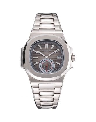 Patek Philippe Nautilus Gray Dial Stainless Steel Case And Bracelet