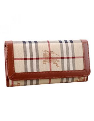 Burberry Haymarket Check Large Wallet Brown