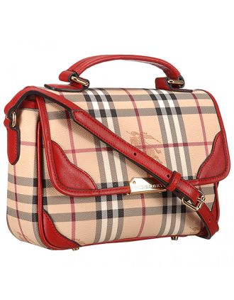 Burberry Medium House Check Red Saddle Bag 18926890