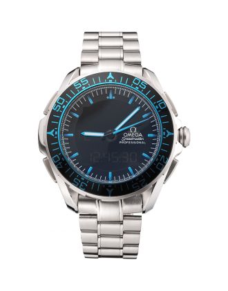 Omega Speedmaster Skywalker X-33 Black Dial Blue On Black Bezel Stainless Steel Case And Bracelet