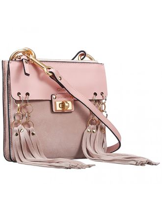 Chloe Jane Tassel Trim Pink Crossbody Bag 18927075
