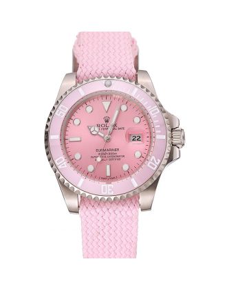 Rolex Submariner Pink Dial Pink Bezel Pink Fabric Bracelet 1453866