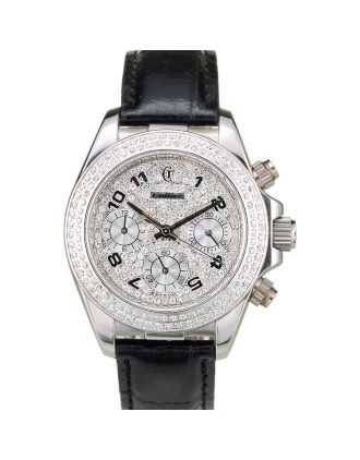 Rolex Daytona Lady Stainless Steel Case Crystal Studded Bezel Crystal Studded Dial