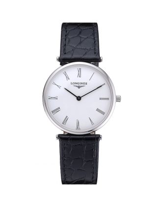 Longines La Grande Classique White Dial Black Leather Band Homme 622127