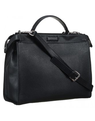 Fendi Peekaboo Selleria Black Leather Tote 18927306