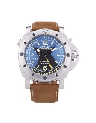 Panerai Luminor Submersible Black Dial Suede Leather Bracelet