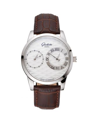 Glashutte Original Silver Dial Stainless Steel Case Brown Leather Strap