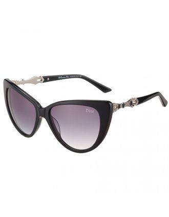 Christian Dior Cat Eye With 3 Stars Black Silver Sunglasses 308023