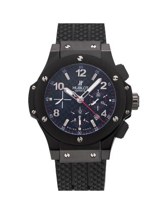 Swiss Hublot Big Bang Carbon Effect Dial Black Case Black Rubber Bracelet 1453902