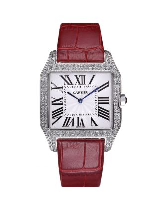 Cartier Santos 100 Diamond Silver Bezel 621928