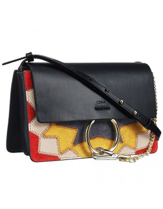 Chloe Small Faye Patchwork Suede Black Bag 18927054