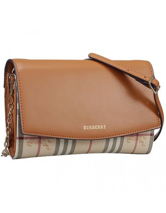 Burberry House Check And Tan Leather Wallet On Chain 18927033