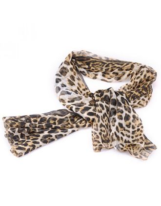 YSL Leopar Print Light Yellow Black Foulard 37924