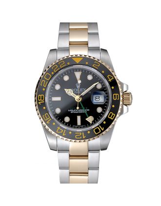 Swiss Rolex GMT Master Black Bezel Black Dial 80295