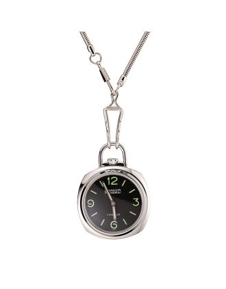 Swiss Panerai Luminor Pocket Watch Black Dial Stainless Steel Case And Chain 1453743