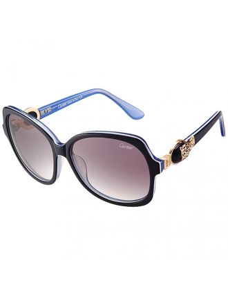 Cartier Double C Decor Black And Blue Sunglasses 308252