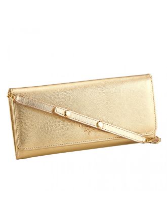 Prada Continental Wallet with Strap Gold