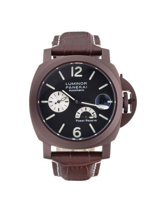 Panerai Luminor Brown Leather Strap Black Dial 80163