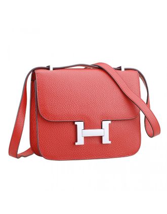 Hermes Constance Red with Silver Buckle