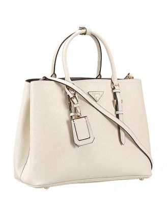 Prada Saffiano Double Tote White