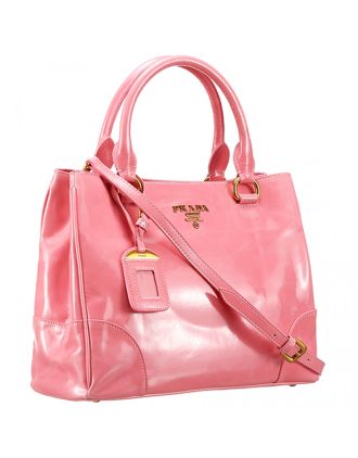 Prada Classic Patent Leather Satchel Pink