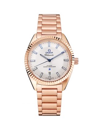 Omega Globemaster White Dial Rose Gold Case And Bracelet