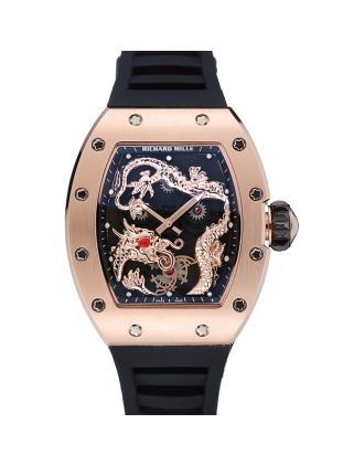 Richard Mille RM 057 Tourbillon Dragon Jackie Chan Gold Case Black Rubber Bracelet 1454200