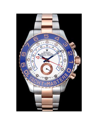 Rolex Yacht-Master II White Dial Blue Bezel Stainless Steel and Rose Gold Bracelet 622270