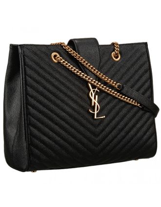 Saint Laurent Classic Monogram Shopping Bag Black 607877