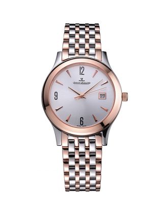 Jaeger LeCoultre Master White Dial Rose Gold Bezel Two Tone Band 622090