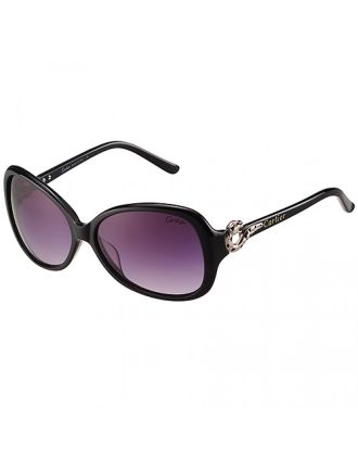 Cartier Silver Finish Panthere Black Frame Sunglasses 308264