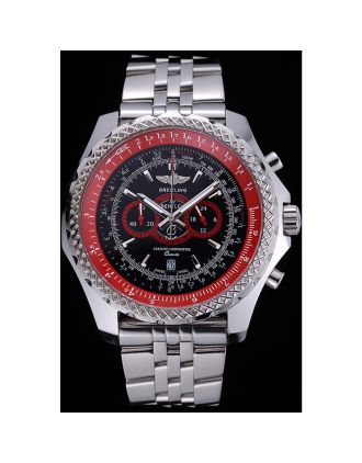 Breilting Bentley Supersports Black And Red Dial Stainless Steel Bracelet 622521