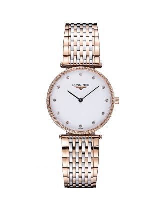 Longines La Grande Classique Rose Gold White Dial Diamond Bezel Homme 622105