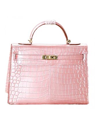 Hermes Kelly 32 Crocodile Leather Pink 608180