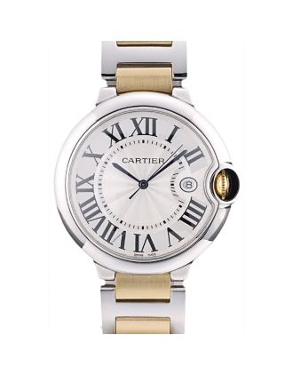 Cartier Ballon Bleu 42mm White Dial Stainless Steel Case Two Tone Gold Bracelet