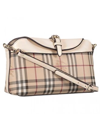 Burberry House Check And White Leather Shoulder Bag 18926904