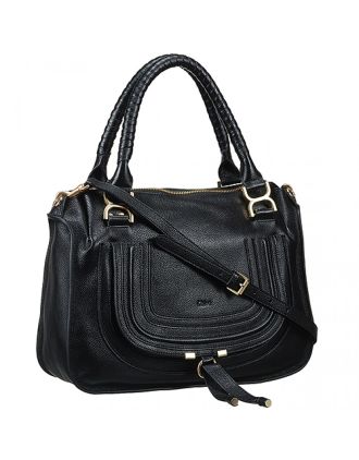 Chloe Marcie Satchel Crossbody Bag Black