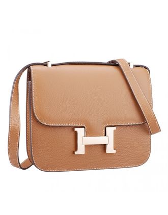 Hermes Constance Tan with Golden Buckle