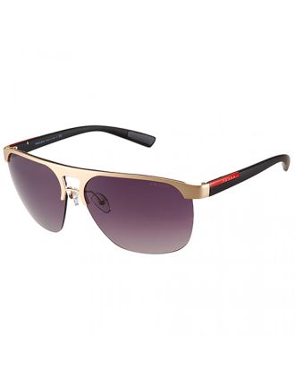 Prada Sporty Square Gold Frame Linea Rossa Logo Sunglasses 308311