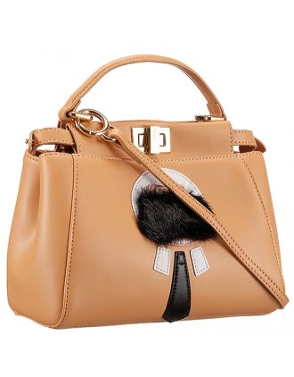 Fendi Peekaboo Karlito Capsule Detail Beige Bag