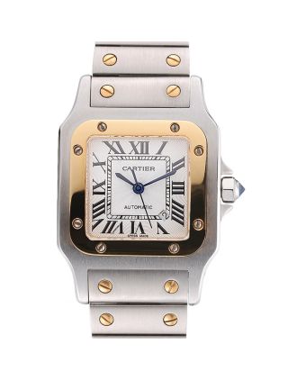 Swiss Cartier Santos De Cartier Galbeee Yellow Gold and Steel Case Steel Bracelet Small 622644