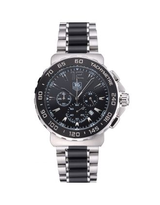 Tag Heuer Formula 1 Chronograph Black Dial Black Bezel Two Tone Stainless Steel Band 622412