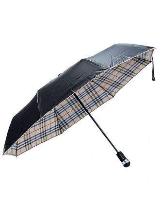 Burberry Camel Check-Lined Folding Umbrella