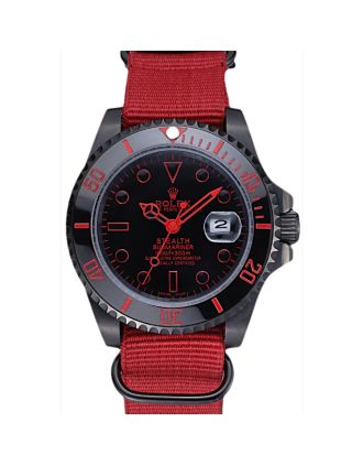 Rolex Stealth Submariner Red Nylon Strap 622010